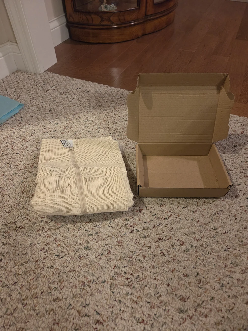 Home Accents Beige Waffle Knit Zip Laundry Bag Set Of 3